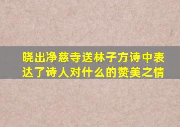 晓出净慈寺送林子方诗中表达了诗人对什么的赞美之情