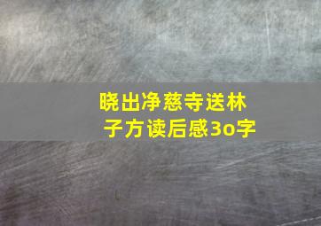 晓出净慈寺送林子方读后感3o字