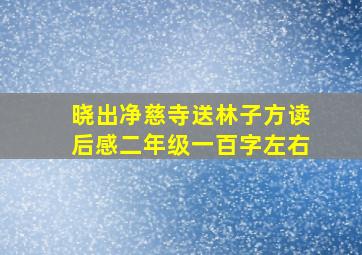 晓出净慈寺送林子方读后感二年级一百字左右