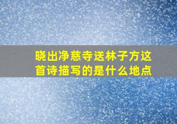 晓出净慈寺送林子方这首诗描写的是什么地点