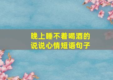 晚上睡不着喝酒的说说心情短语句子