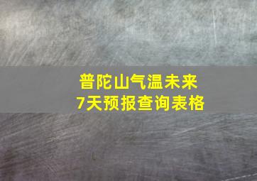 普陀山气温未来7天预报查询表格