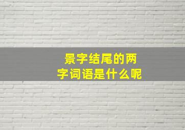 景字结尾的两字词语是什么呢