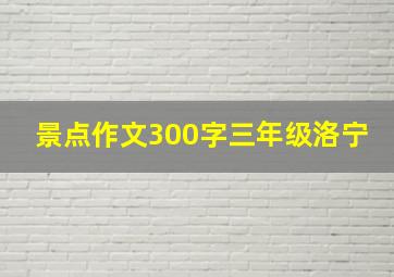 景点作文300字三年级洛宁