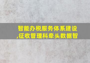 智能办税服务体系建设,征收管理科牵头数据智