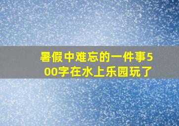 暑假中难忘的一件事500字在水上乐园玩了