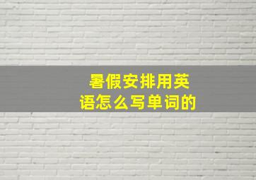 暑假安排用英语怎么写单词的