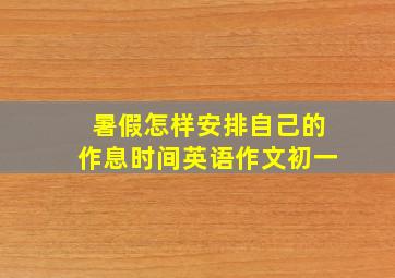 暑假怎样安排自己的作息时间英语作文初一