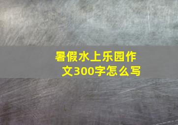 暑假水上乐园作文300字怎么写