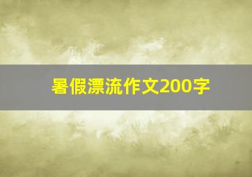 暑假漂流作文200字