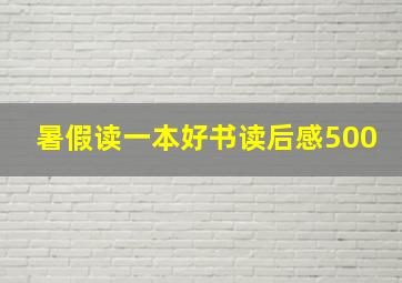 暑假读一本好书读后感500