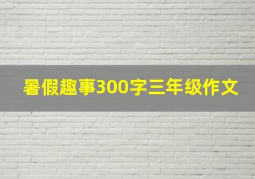 暑假趣事300字三年级作文