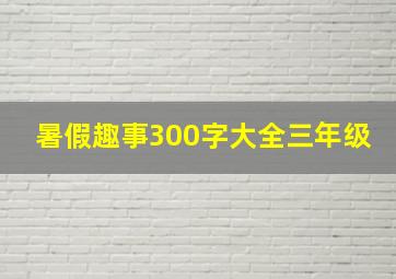 暑假趣事300字大全三年级