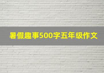 暑假趣事500字五年级作文