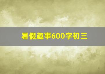 暑假趣事600字初三