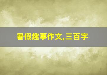 暑假趣事作文,三百字