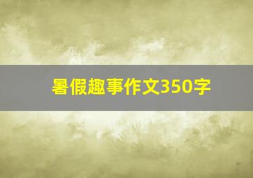 暑假趣事作文350字