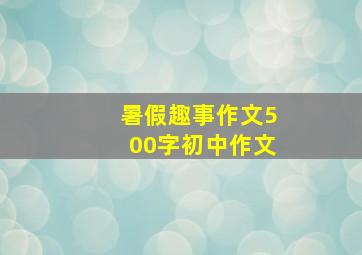 暑假趣事作文500字初中作文