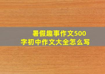 暑假趣事作文500字初中作文大全怎么写