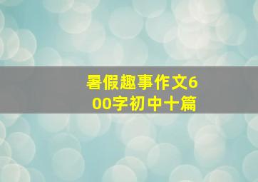 暑假趣事作文600字初中十篇