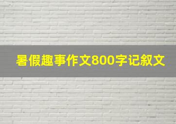 暑假趣事作文800字记叙文