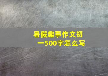 暑假趣事作文初一500字怎么写