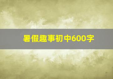 暑假趣事初中600字