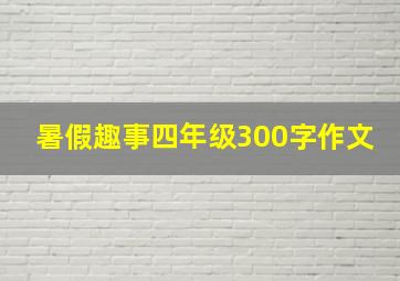 暑假趣事四年级300字作文