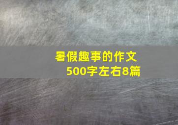 暑假趣事的作文500字左右8篇