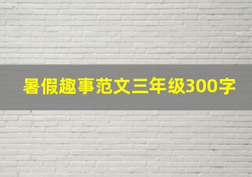 暑假趣事范文三年级300字