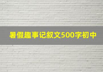 暑假趣事记叙文500字初中