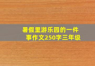 暑假里游乐园的一件事作文250字三年级