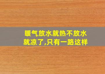 暖气放水就热不放水就凉了,只有一路这样