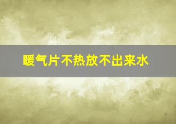 暖气片不热放不出来水