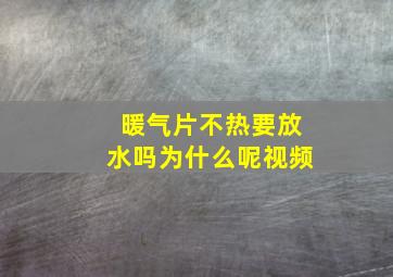 暖气片不热要放水吗为什么呢视频