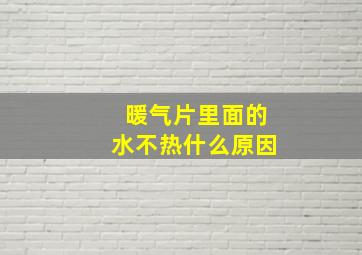 暖气片里面的水不热什么原因