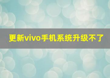 更新vivo手机系统升级不了