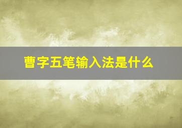 曹字五笔输入法是什么