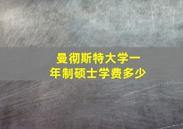 曼彻斯特大学一年制硕士学费多少