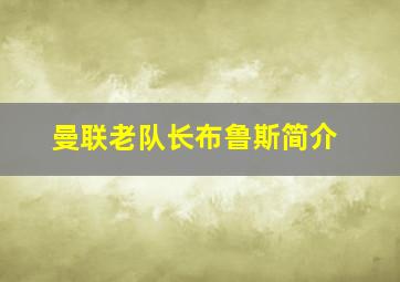 曼联老队长布鲁斯简介