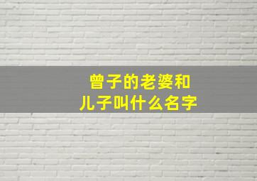 曾子的老婆和儿子叫什么名字