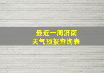 最近一周济南天气预报查询表