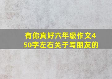 有你真好六年级作文450字左右关于写朋友的