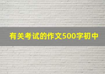 有关考试的作文500字初中