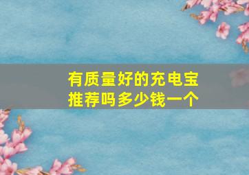 有质量好的充电宝推荐吗多少钱一个