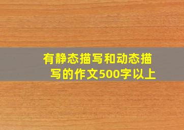 有静态描写和动态描写的作文500字以上