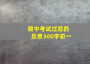 期中考试过后的反思300字初一