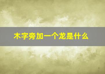 木字旁加一个龙是什么