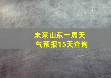 未来山东一周天气预报15天查询