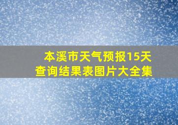 本溪市天气预报15天查询结果表图片大全集